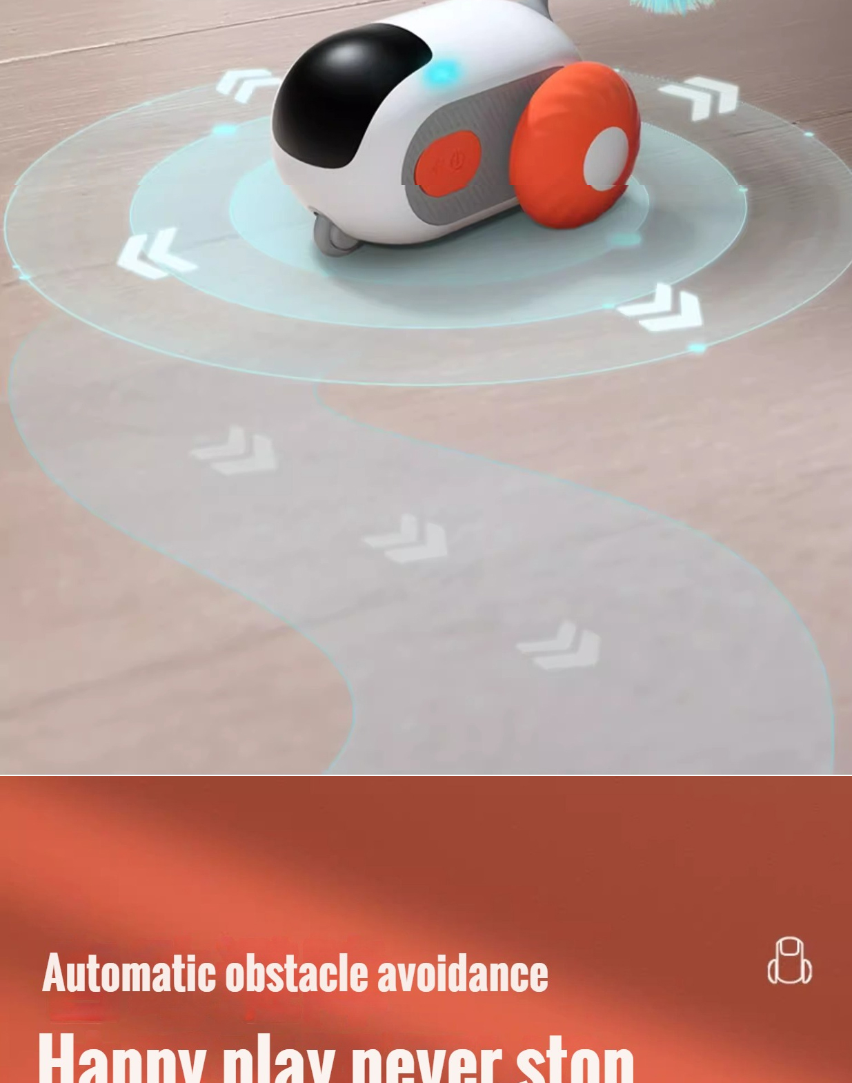 Electric Cat Toy Remote Control Smart Automatic Rolling Dual Mode with ABS Silicone