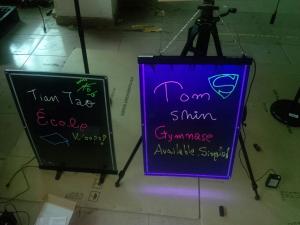 Wholesale 580x420mm hanging led writing board with engraved border from china suppliers