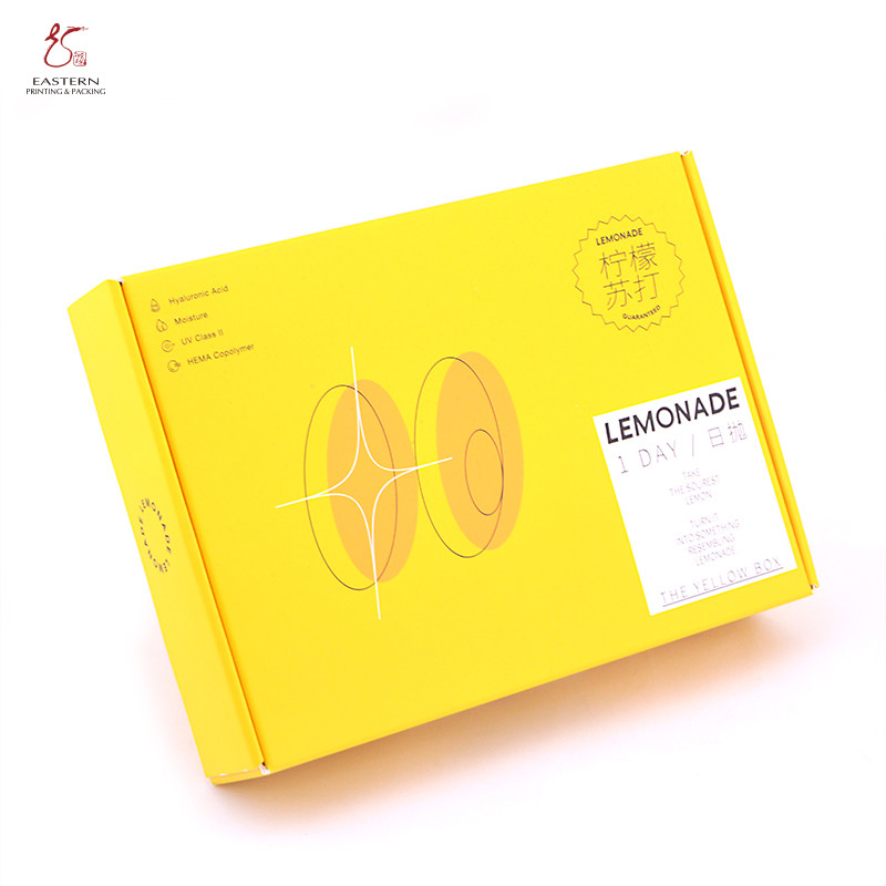 Light yellow Eastern Custom Cardboard Shipping Boxes For Contact Lenses