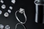 9K with Silver Ring Trapezoidal White Moissanite Diamond Minimalist Wedding