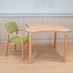 Scandinavian Style Solid Wooden Dining Table Easy Cleaning Polygonal Shape