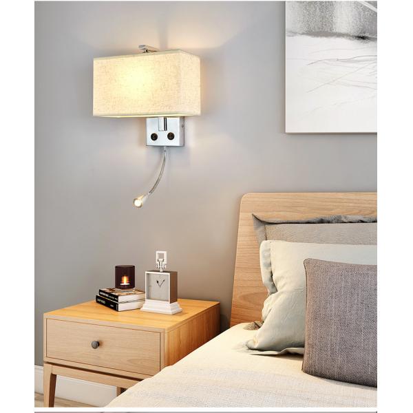 E27 holder wall lamp Chinese style with switch bedside wall lamp square reading wall light villa hotel project