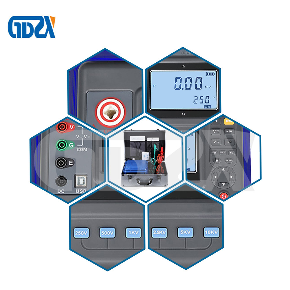ZX2677 5KV 2000GΩ Digital Earth Insulation Tester Megger Meter With DC Current Test