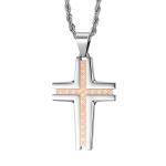 Special Design Cross Pendant Necklace for Men's Stainless Steel Christian