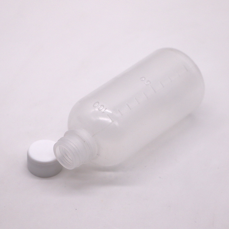 Medicine 100ml PET Liquid Empty Plastic Bottle with Scale and Customizable Color
