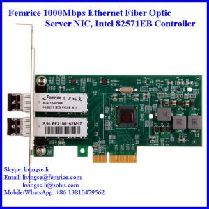 Wholesale 1000Mbps Ethernet Dual Port Server Network Card, SFP*2 Slot, PCI Express x4, LC Fiber from china suppliers