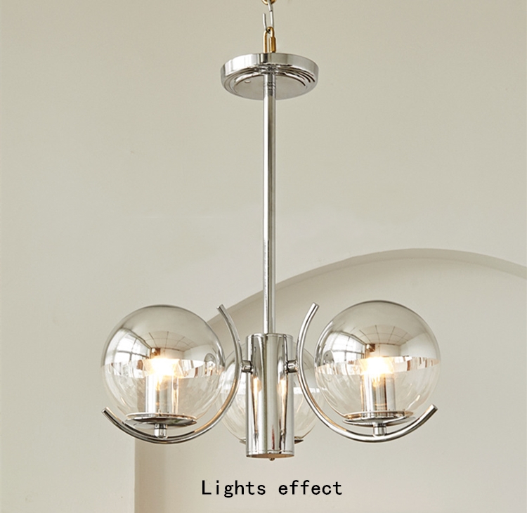 Modern Chrome Chandelier Bedroom Dining Room Art E27 Glass Ball Chandelier (WH-MI-407)