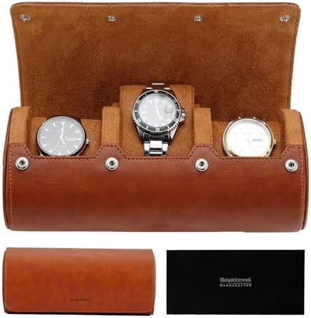Watch Travel Case, Watch Roll for 3 Watches,Premium Faux Leather, Gift-box