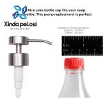 22 400 20 410 Empty Stainless Steel Refillable Lotion Pump Bathroom Satin