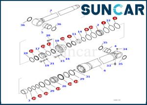 Wholesale Boom Cylinder Seal Kit 7219801720 721-98-01720 Fits PC490LCI-11 Boom Cylinder Repair Kit Komatsu from china suppliers