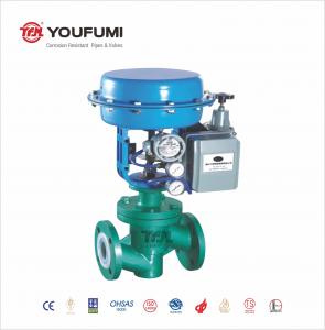 China Corrosion Proof Single Seated Globe Control Valve , Hydraulic Lined Control Valve on sale