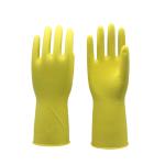 Kitchen Latex Flock Lined Rubber Gloves , Cleaning Gloves With Cotton Lining
