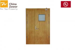 China BS Standard Unequal Leaf 1 Hour Rated Fireproof Wooden Doors/ Perlite Board Filler on sale