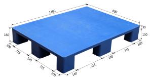 Wholesale Heavy Duty Industrial Plastic Pallets 1100×800×140mm / Nine Foot Flat Plastic Tray from china suppliers