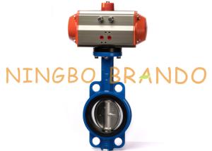 Wholesale Soft Seal Pneumatic Actuator Wafer Butterfly Valve Cast Iron 4'' DN100 from china suppliers