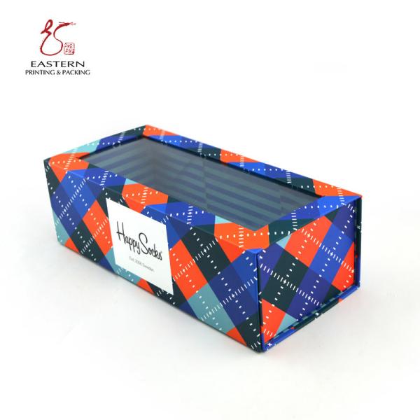 Creative Fashionable CMYK 4C Printing Hard Cardboard Gift Boxes , Sock Gift