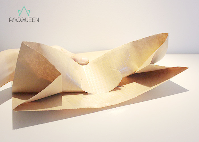 Brown Takeaway Paper Bags With Hang Hole / Handle Eco Friendly
