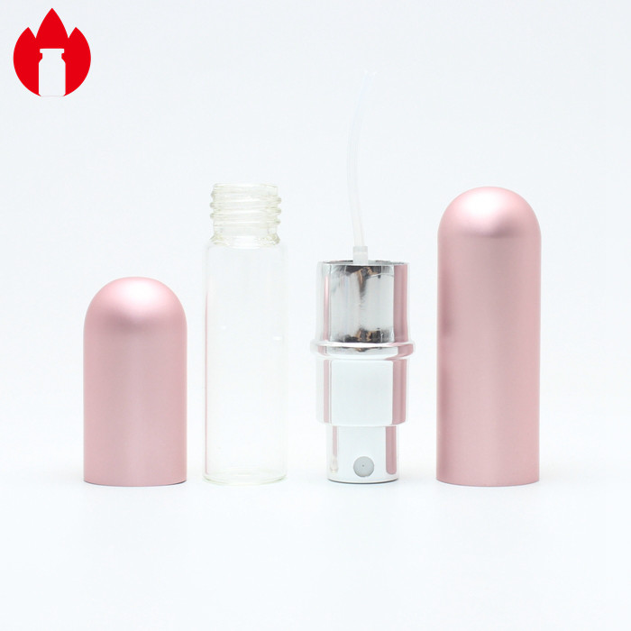 Pink Screw Neck 5ml Perfume Glass Vial Borosilicate