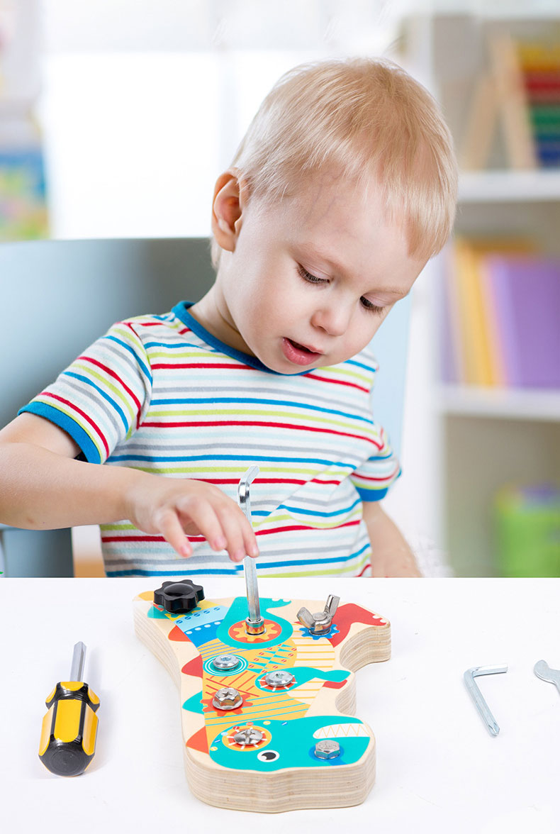 Kids Learning Fun Montessori Early Education Wooden Nut Disassembly and Assembly Tool