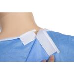 Reinforced 35gsm Sms Isolation Gown Blue Knit Cuffs Operation Coat