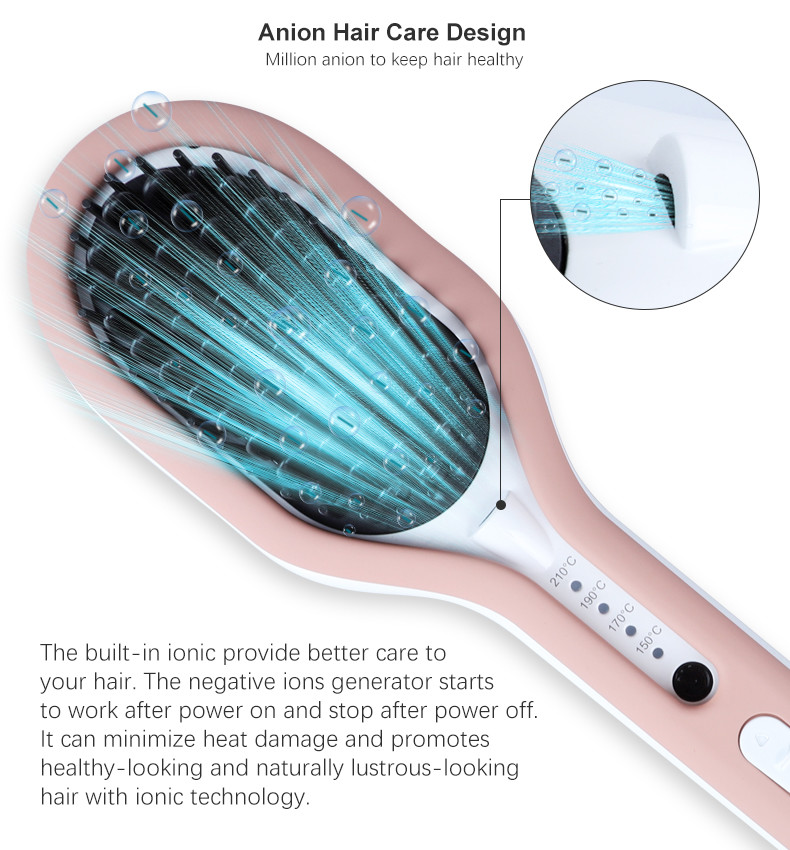 Fast Heating Electric PTC Hair Straightening Comb With Clip 100-240V