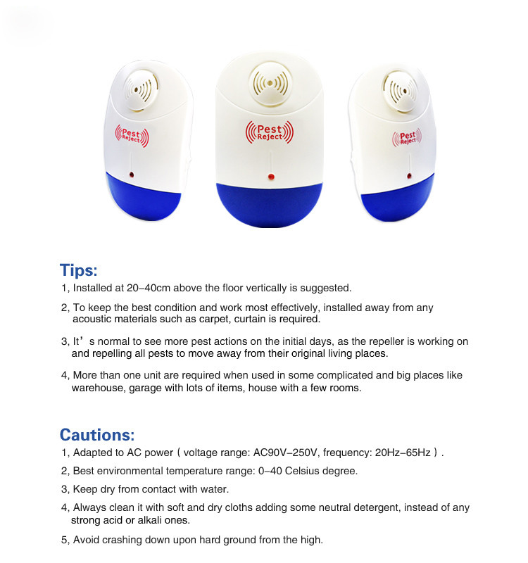Healthy Plug In Spider Repeller Electronic Indoor Pest Control Environmentally Friendly