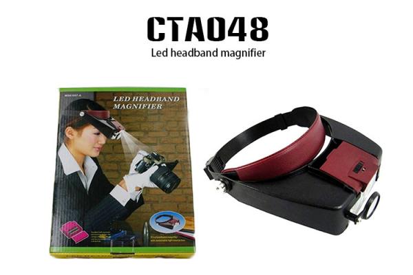 Headband Magnifier Lamp Magnifying Glasses Loupe 10 With 2 LED Light Visor