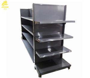 Wholesale Dark Gray 4 Layers Commercial Gondola Shelving 1800mm High Middle Back Panel from china suppliers