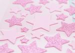 Glitter Decorative Kids Sticker Printing , Pink EVA Custom Puffy Stickers