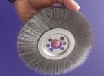 Industrial 170mm Crimped Stainless Steel Wire Brush Wheel with Half Round Keyway