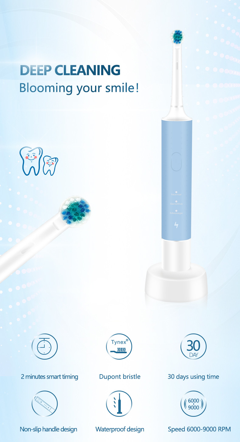 OEM 360 Rotating Electric Toothbrush 1200mAh Battery