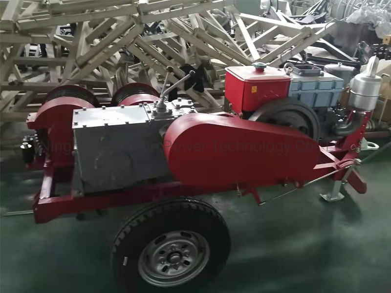 5 Ton Dual Bull Wheel Diesel Winch for Line Pulling and Tension