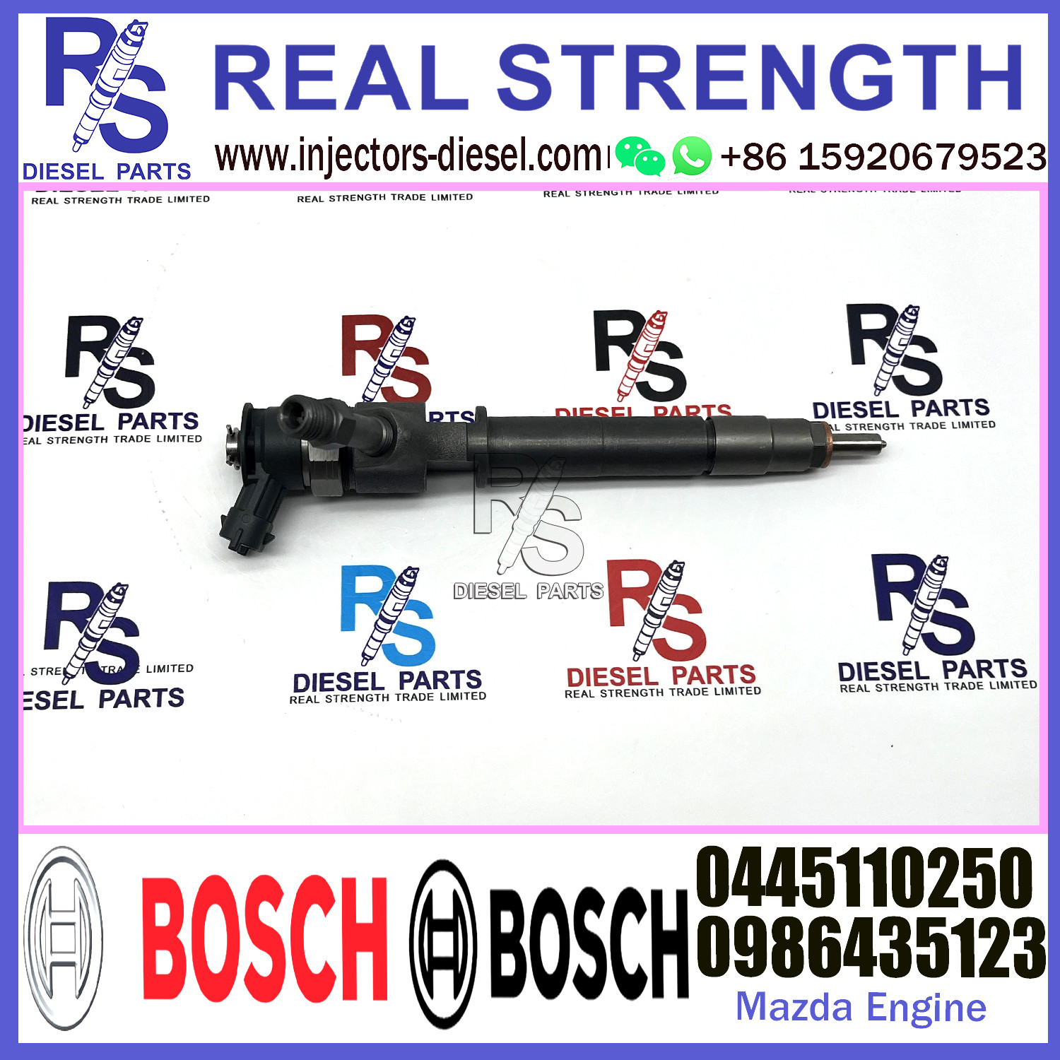 BOSCH injection 0445110250 0445110249 Diesel Fuel Common Rail Injector 0445110250 0986435123 WLAA13H50 For Mazda Engine