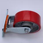8 Inch Red Polyurethane on Steel Wheel Caster
