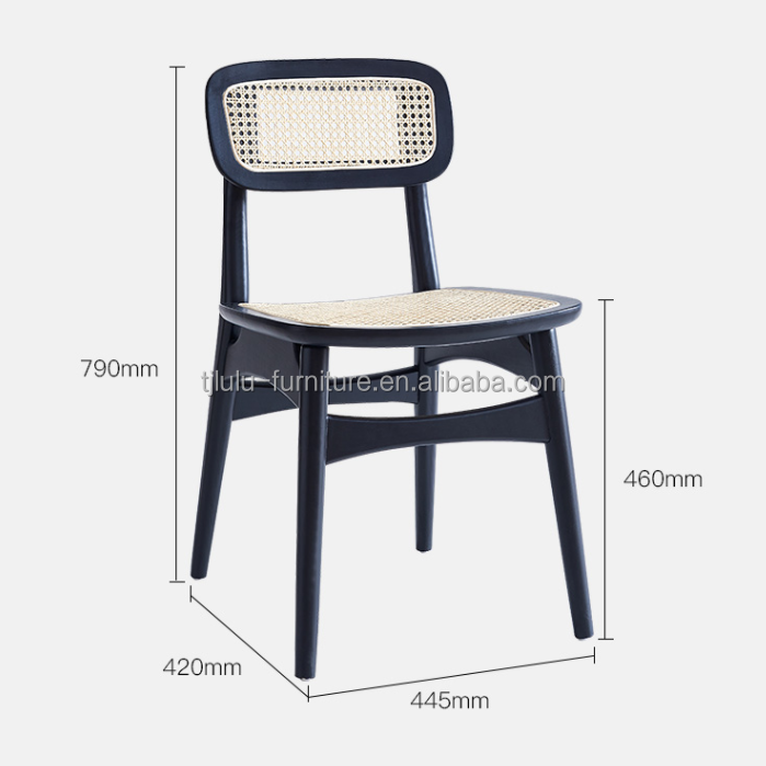 Adjustable Wooden Rattan Dining Chairs with Modern Design Style and Ash Wood