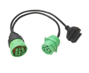 Wholesale OEM Type 2 Green J1939 9 Pin Deutsch To Obd2 Cable Connector For Truck Reader from china suppliers