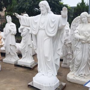 Wholesale Custom Marble Jesus Statues White Hand Carving Religious Natural Stone from china suppliers