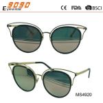 Hollow out metal sunglasses with 100% UV protection lens, suitable for men and