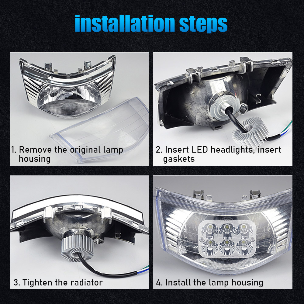 Glass Casing 9 Beam White Blue 24V Universal Lamp Motorcycle Accessories