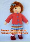 Custom kitted toys, knitting girl, 100% cotton yarn custom toys， Cheap custom