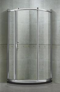 Wholesale Chromed Aluminum Round Shower Screens Tempered Glass With Big Brass Wheel from china suppliers