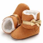 New designed Cotton plush with gold bowknot 0-18 months Walking baby boots