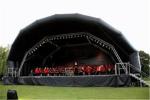Commercial White And Black Half Dome Inflatable Stage Cover For Concert Or