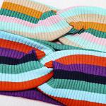 Xl Elastic Hair Band For Ladies Women Rainbow Stripe Sports Fresh Hair
