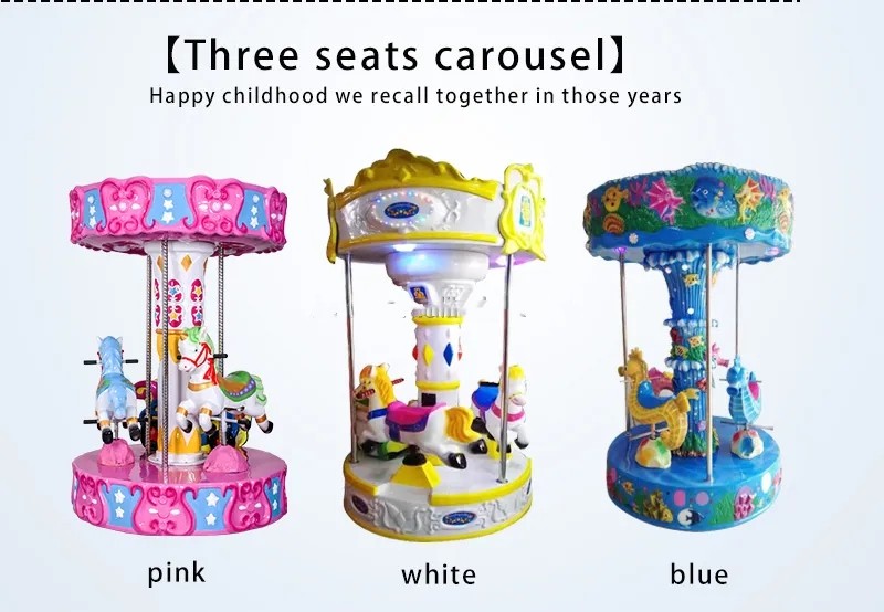 Plastic Adults Kiddie Carousel ride Coin Operated For Outdoor Playground