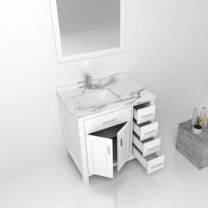 Wholesale White Solid Wood Bathroom Vanity Cabinets / sink basin cabinet from china suppliers