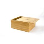 Wooden Bamboo Stash Box With Mirror Customized Jewellery Organiser Box