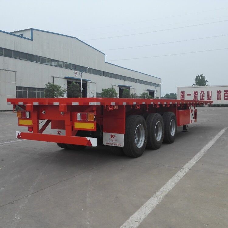 3- Axle Flat Bed Semi Trailer Truck 40 Ton Payload Car Carrier Semi Trailer