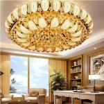 Round Gold Flush crystal ceiling lights Lamp Fixtures For indoor home Lighting