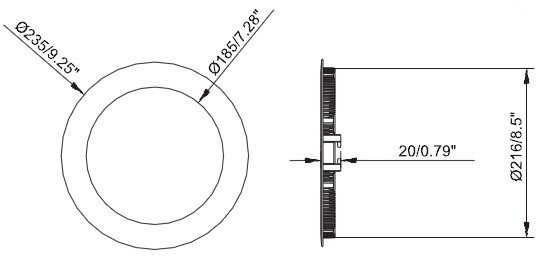 SMD 3528 LED Panel Light, Diameter 240mm 15W, LED Ceiling Panel Lighting Fixture